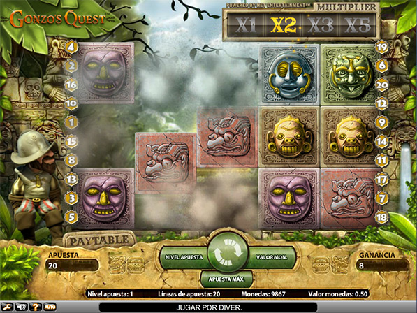 Gonzo's Quest - slot móvil de NetEnt